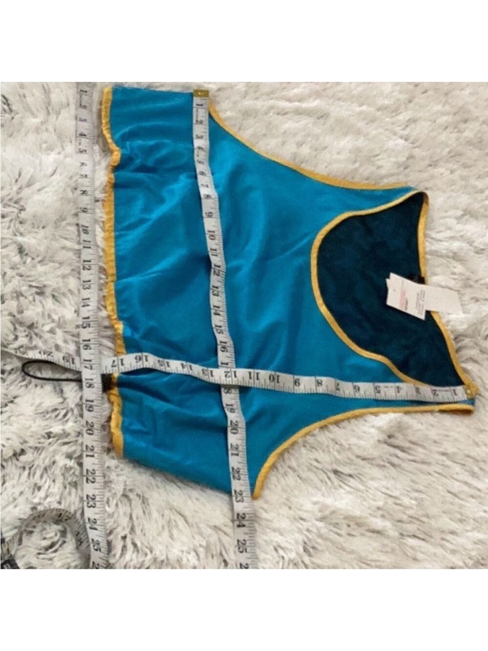 PSK Collective Blue Gold Colorblock Scoopneck Bra Top Drawstring Hem XXL NWT - Picture 5 of 14